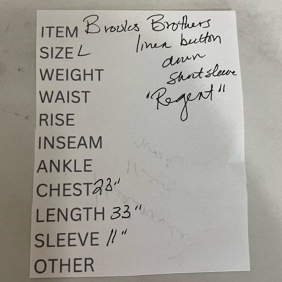 Brooks Brothers REGENT Linen Button Down Shirt Men’s L Blue Short Sleeve EUC - Picture 8 of 8